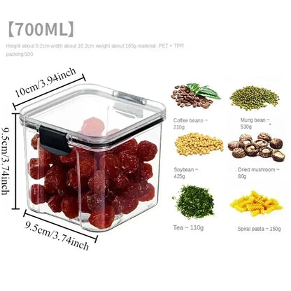 Kitchen Storage Box Food Storage Container Sealed Moisture-Proof Grain Storage Tank with Lid Coffee Bean Noodles Bottle Canister
