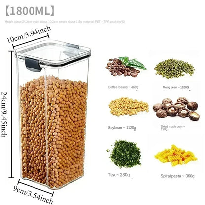 Kitchen Storage Box Food Storage Container Sealed Moisture-Proof Grain Storage Tank with Lid Coffee Bean Noodles Bottle Canister