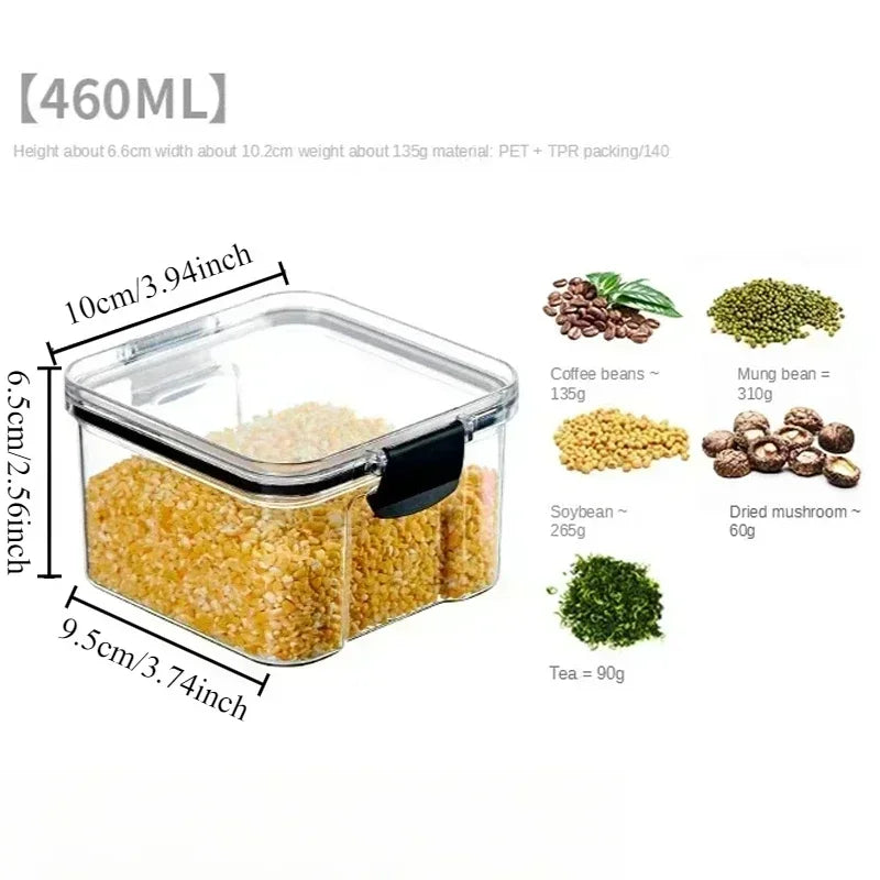 Kitchen Storage Box Food Storage Container Sealed Moisture-Proof Grain Storage Tank with Lid Coffee Bean Noodles Bottle Canister