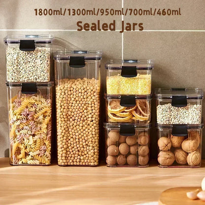 Kitchen Storage Box Food Storage Container Sealed Moisture-Proof Grain Storage Tank with Lid Coffee Bean Noodles Bottle Canister