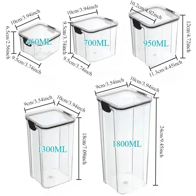 Kitchen Storage Box Food Storage Container Sealed Moisture-Proof Grain Storage Tank with Lid Coffee Bean Noodles Bottle Canister