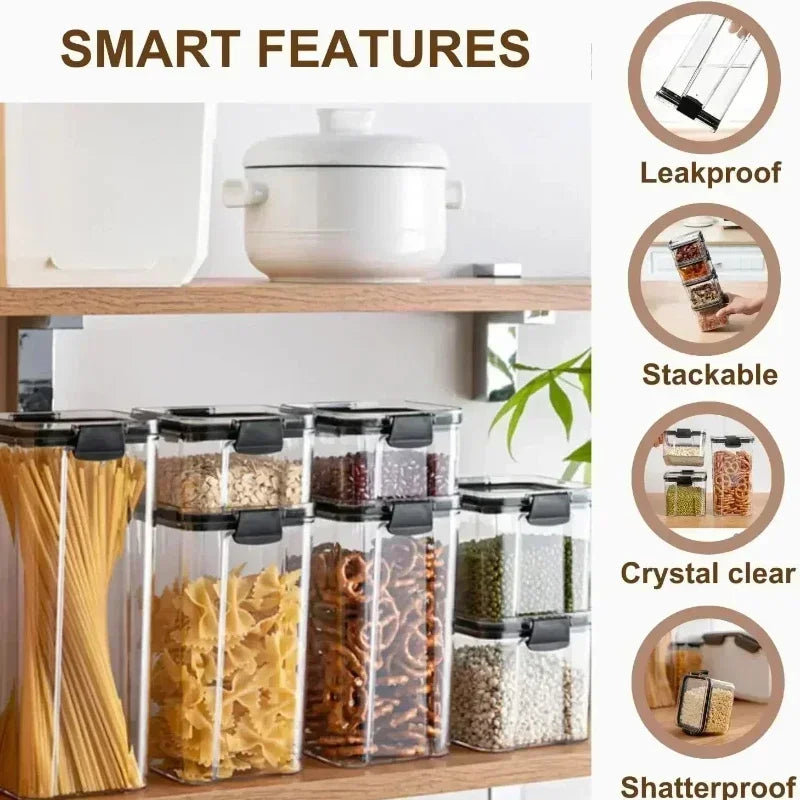 Kitchen Storage Box Food Storage Container Sealed Moisture-Proof Grain Storage Tank with Lid Coffee Bean Noodles Bottle Canister