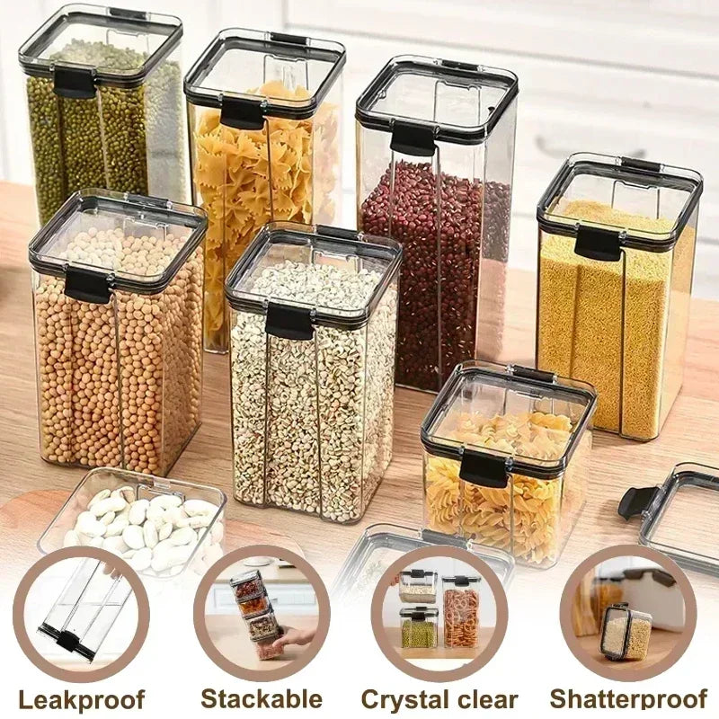 Kitchen Storage Box Food Storage Container Sealed Moisture-Proof Grain Storage Tank with Lid Coffee Bean Noodles Bottle Canister