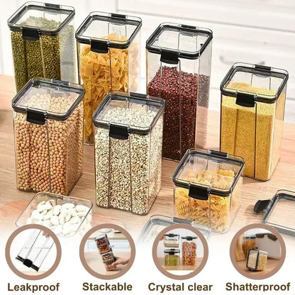 Kitchen Storage Box Food Storage Container Sealed Moisture-Proof Grain Storage Tank with Lid Coffee Bean Noodles Bottle Canister