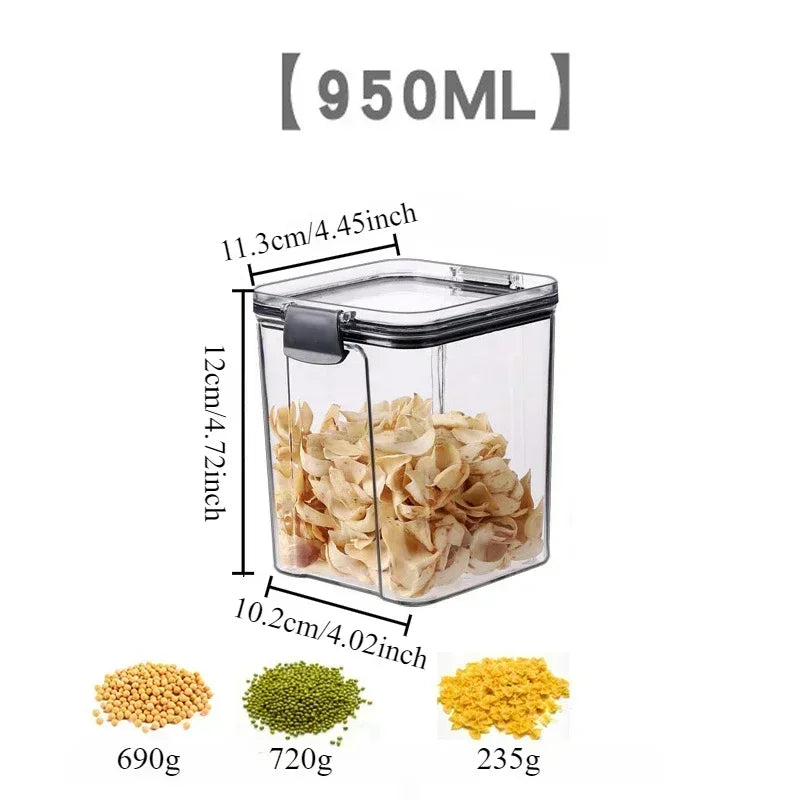 Kitchen Storage Box Food Storage Container Sealed Moisture-Proof Grain Storage Tank with Lid Coffee Bean Noodles Bottle Canister